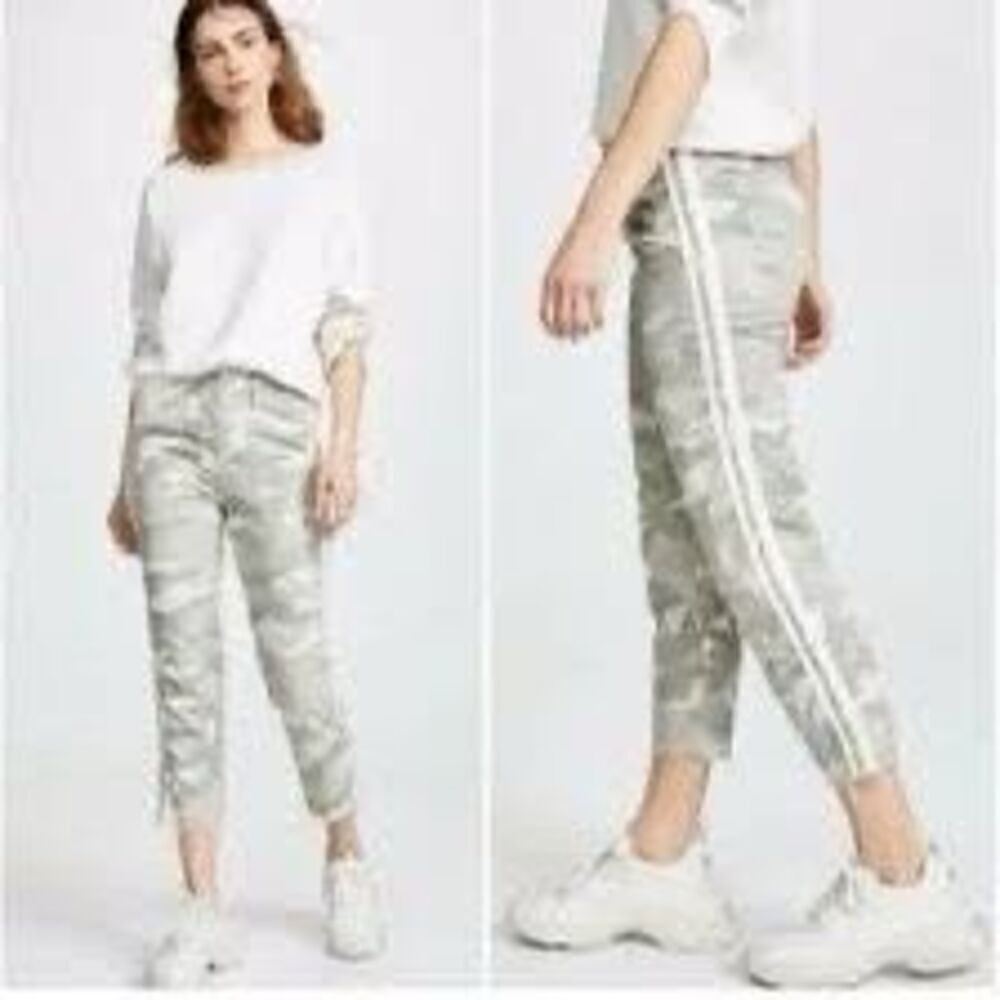MOTHER The Shaker Chop Crop Sz 28 Desert Camo Frayed Hem